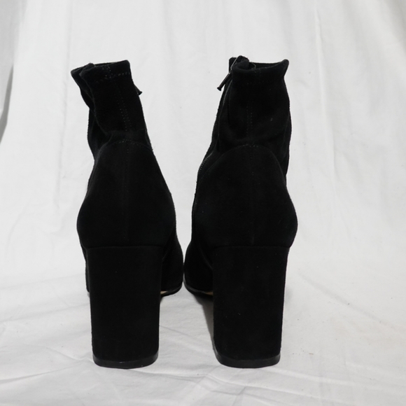 CLUB MONACO Black Stretch Suede Heeled Ankle Boot, size 38 - Picture 5 of 7
